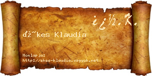 Ékes Klaudia névjegykártya