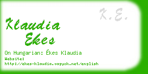 klaudia ekes business card