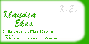 klaudia ekes business card